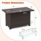 2-in-1 Propane Gas Fire Pit Table with Glass Rack and Stainless Steel Burner Ideal for Outdoor Parties